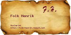 Folk Henrik névjegykártya